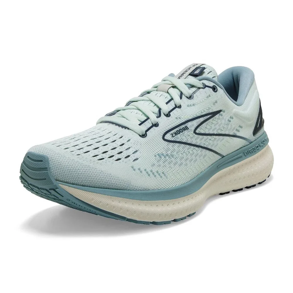 Brooks Women's Glycerin 19 Neutral Running Shoe - Aqua Glass/Whisper White/Navy